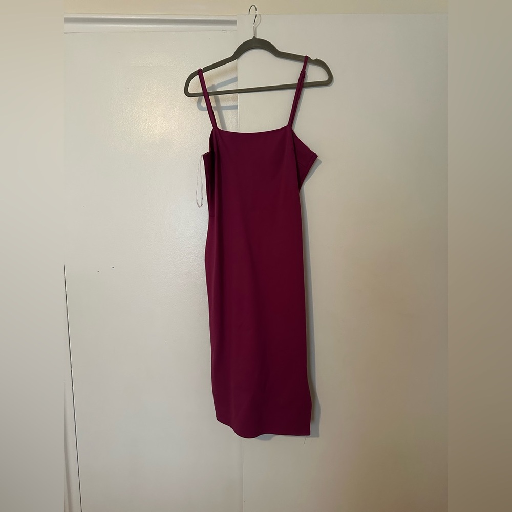 Lulu's Red Slip Midi Dress Spaghetti Strap Cocktail